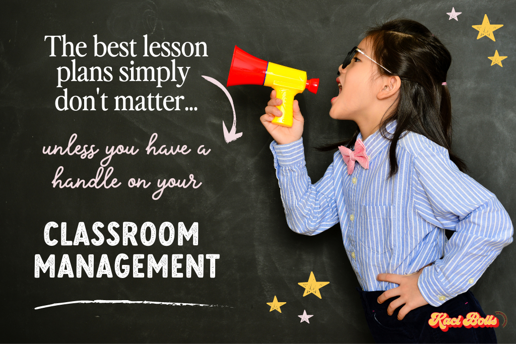 cute little girl with megaphone shouting why classroom management is important