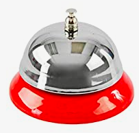 classic red and silver bell used in kindergarten classroom management