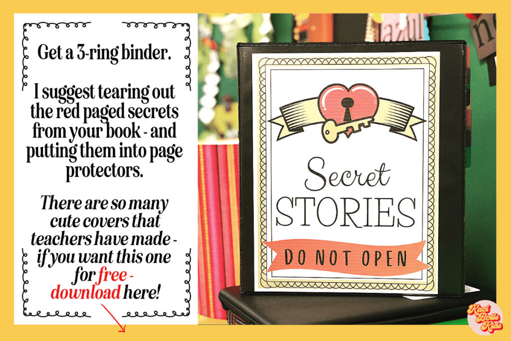 secret-stories-book Cover for secrets - 3 ring binder with free downloadable print 'do not open'