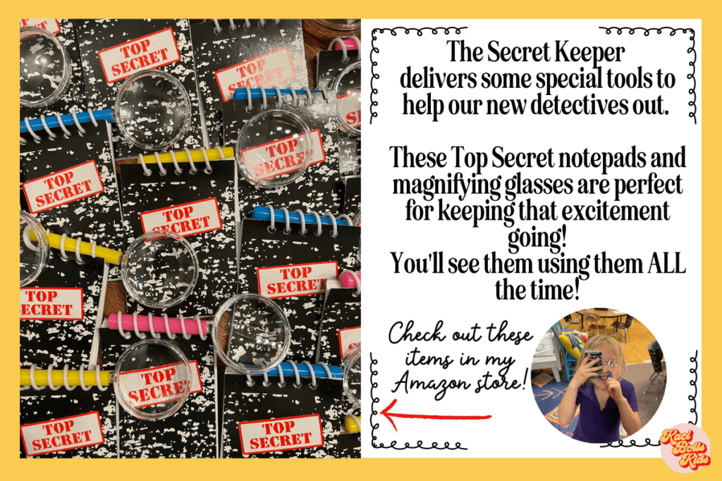 secret-stories-student-notebooks Top Secret Notebooks and mini magnifying glasses for kindergarten class