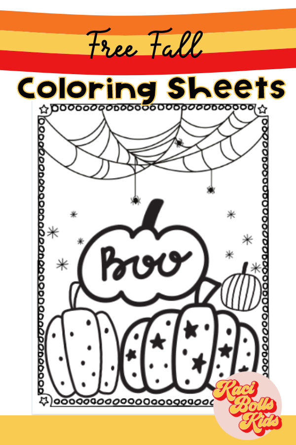 free-fall-coloring 3 pumpkins with "boo"