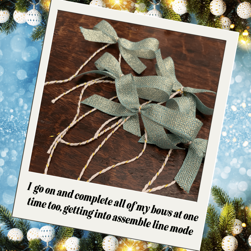 ribbon Bows ready to tie onto ornaments