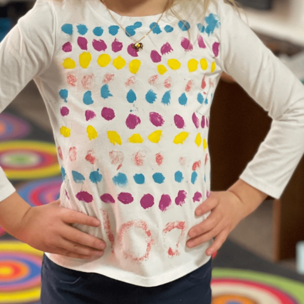100th day shirt - 10 rows of 10 painted dots