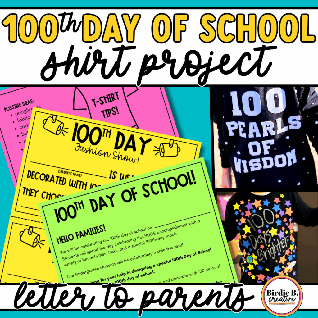 100-days-of-kindergarten-project
Sample letters for the 100th day of school, and some shirt ideas