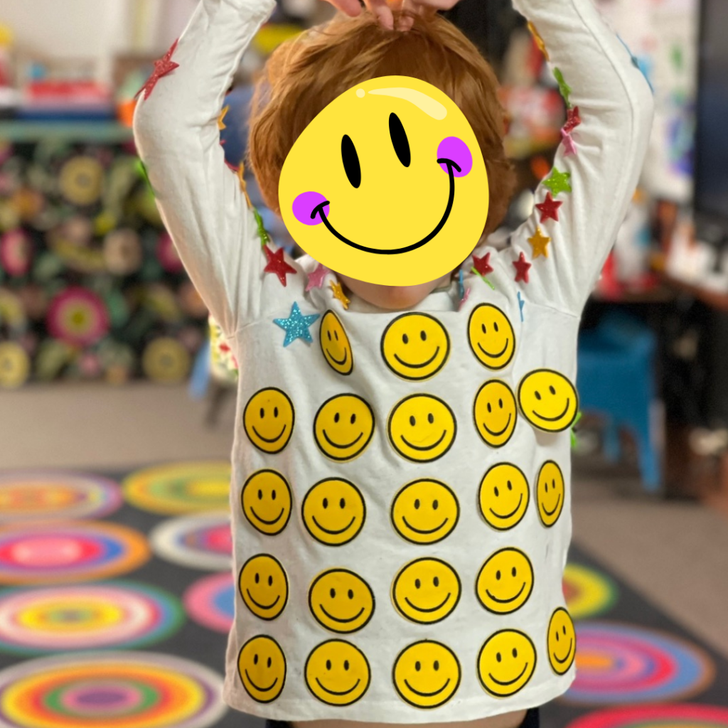 100 smiley faces on 100 day shirt