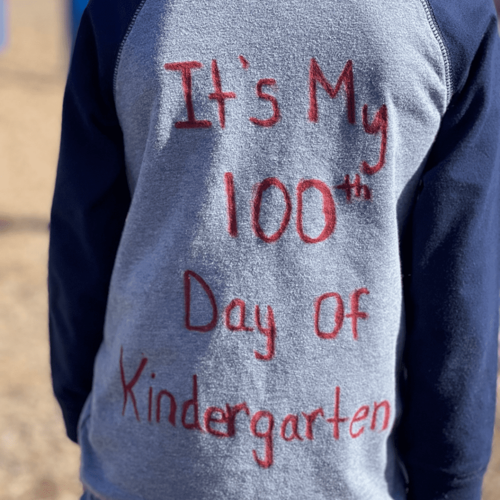 It's My 100th Day of Kindergarten shirt with writing