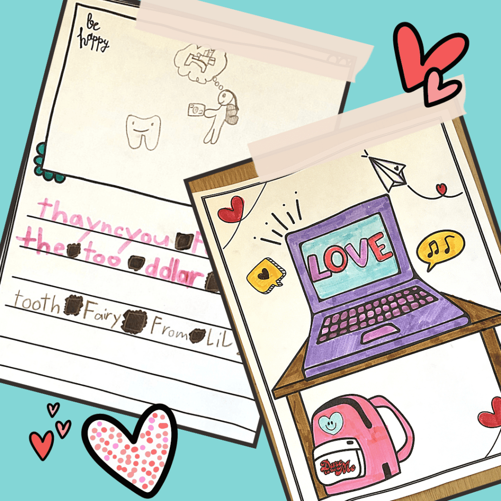 free-valentine-color-pages a "love" on a laptop coloring page and a love letter to the tooth fairy
