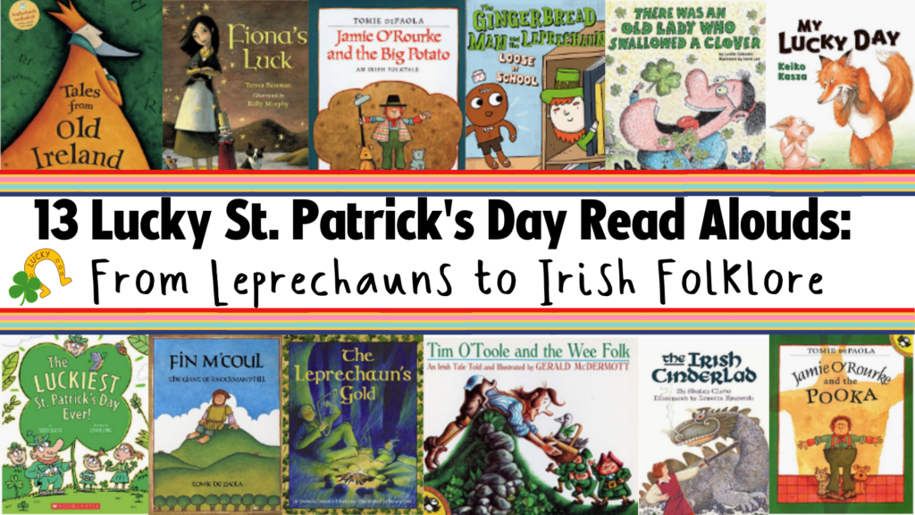 st.-patrick's-day-read-alouds 13 book covers of march-read-aloud-books