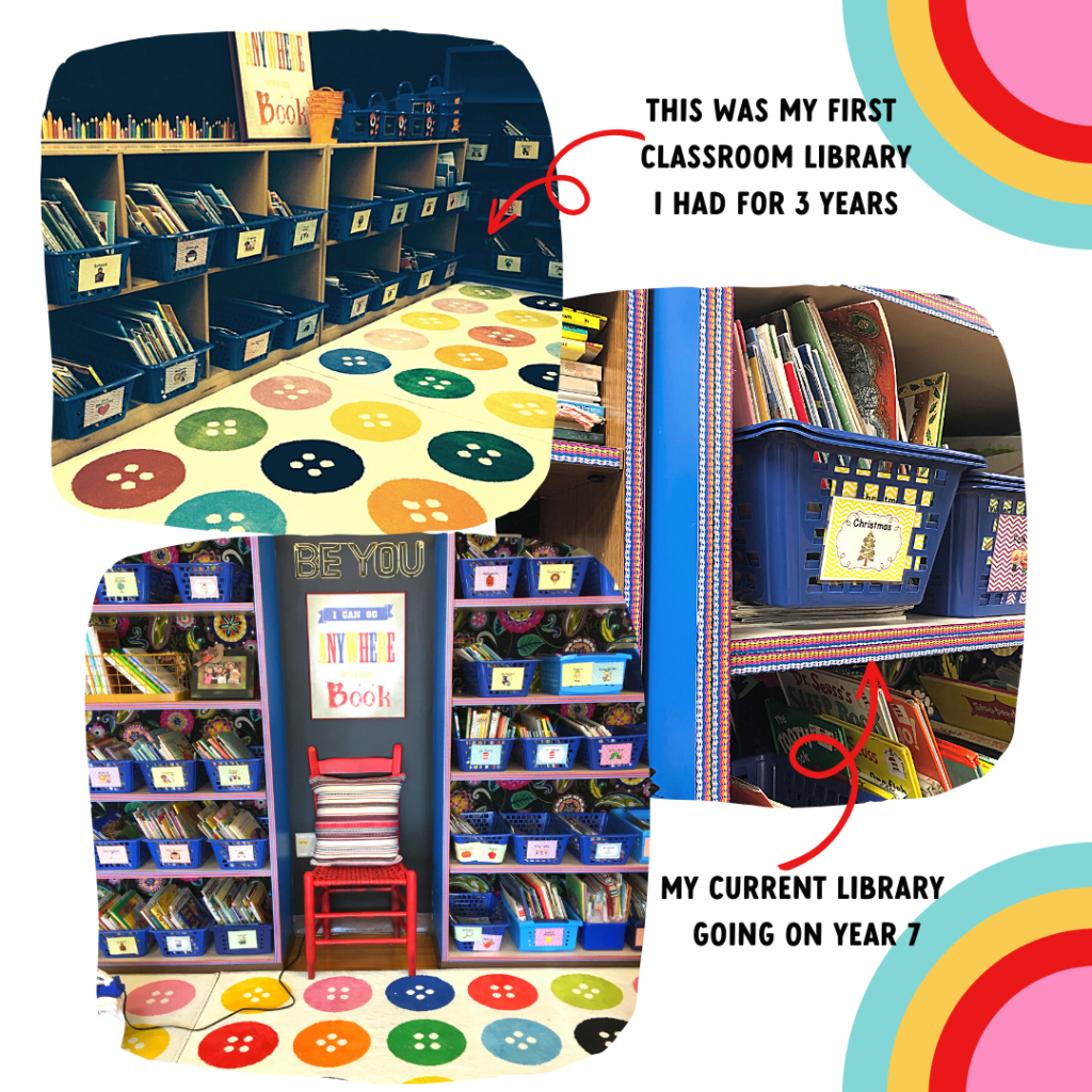 a classroom library in kindergarten