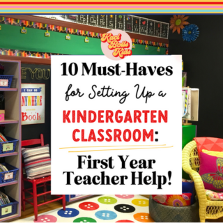 a kindergarten classroom library with blog title