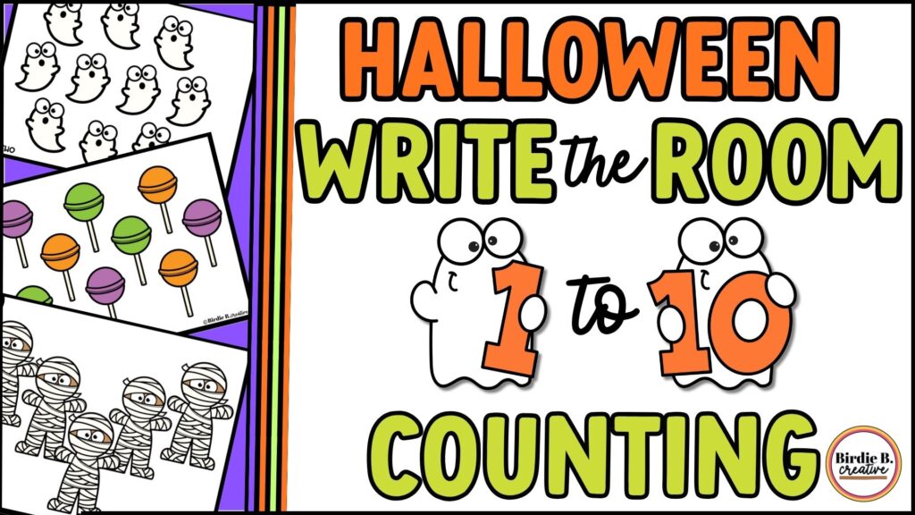 Decorative cover:  Halloween Write The Room - Numbers 1-10 Counting
