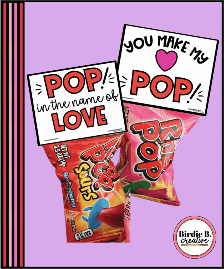 ring-pop-valentine 2 examples of ring pops with valentine tags attached
