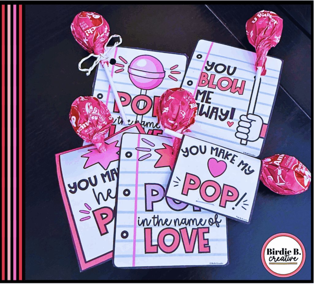 blow-pop-valentine Samples of five different blow-pop-valentine cards and tags
