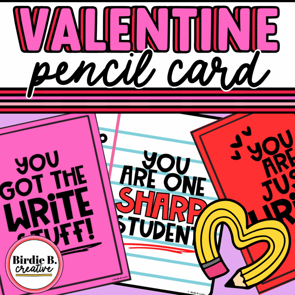 A pencil-valentine is a teacher classic!  Three examples are shown here.